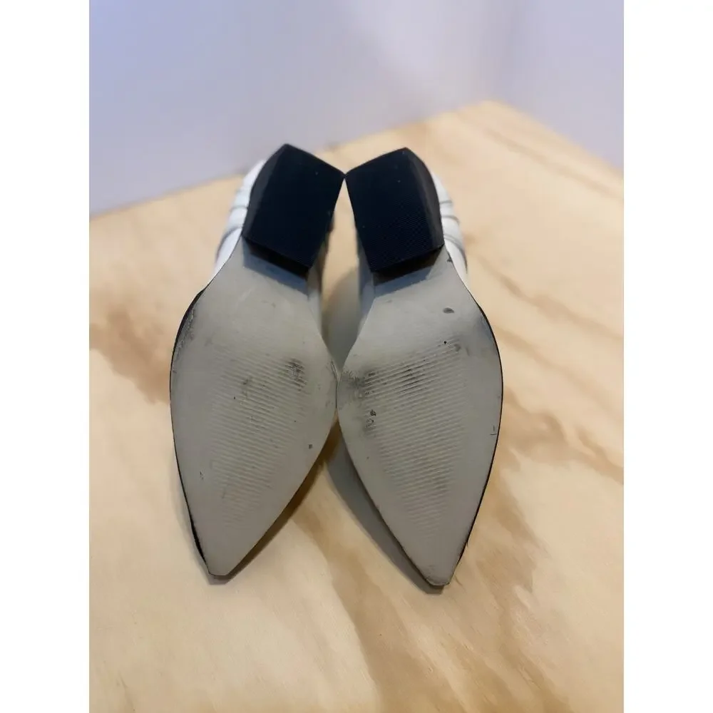 Steve Madden White Western Ankle Boots